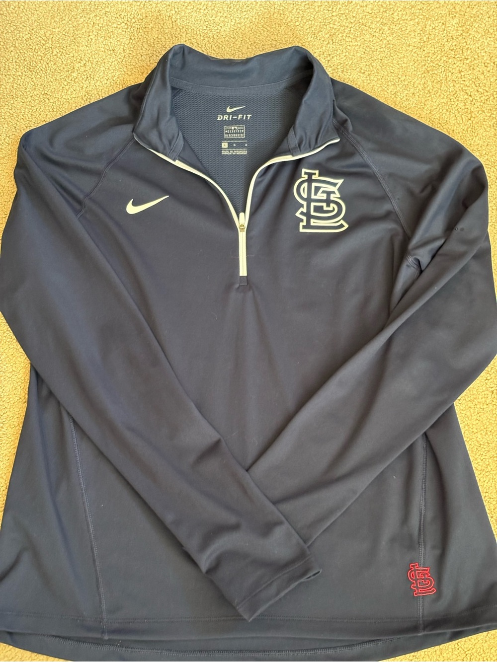 Nike Navy Quarter-Zip Dri-FIT Pullover with White Accents